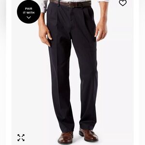 New Dockers Superior Trouser Big And Tall Pleated Size 50 X 32 Black Career Prep